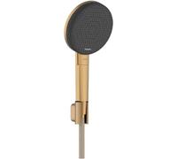 Hansgrohe Raindance Alive Select S - Set de cabezal de ducha, soporte y manguera, 3 chorros, EcoSmart, bronce cepillado 24611140
