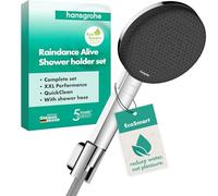 hansgrohe Raindance Alive Select S - conjunto de ducha con alcachofa de ducha ahorro de agua (EcoSmart, 3 tipos de chorro incl. PowderRain), flexo de ducha (1,60 m) y soporte de ducha, cromo, 24611000