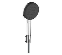 Hansgrohe Raindance Alive Select S - Conjunto de ducha con cabezal, soporte y manguera, 3 tipos de chorro, EcoSmart, blanco mate 24612000