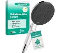 Hansgrohe Alcachofa de ducha Raindance Alive Select S, 3 tipos de chorro, EcoSmart+ antical cromo