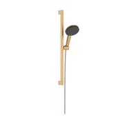 hansgrohe Raindance Alive Select S set de ducha 125, EcoSmart de 3 chorros con barra de ducha Unica E PURO 65cm y soporte de ducha Easy Slide, 24600140, Color: Bronce cepillado