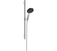 hansgrohe Raindance Alive Select S set de ducha 125, EcoSmart de 3 chorros con barra de ducha Unica S PURO 65cm, 24602000, Color: cromado