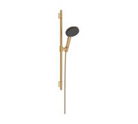 hansgrohe Raindance Alive Select S set de ducha 125, EcoSmart de 3 chorros con barra de ducha Unica S PURO 65cm, 24602140, Color: Bronce cepillado