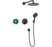 Hansgrohe Raindance conjunto de ducha empotrado con termostato con rociador con efecto lluvia negro 27959670