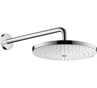 hansgrohe Raindance Select S 300 Ducha de techo de 2 chorros con brazo de ducha 390 mm, 27378400, Color: Cromado / Blanco