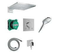 Hansgrohe Raindance E - Conjunto de ducha con termostato oculto, con cuerpo, 30x30 cm, 3 chorros, cromado 24623000