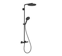 Hansgrohe Raindance S - Conjunto de ducha con termostato, diámetro 24 cm, 3 chorros, EcoSmart+, negro mate 28825670