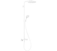 Sistema de ducha Raindance S 240 1jet, PowderRain, con termostato, EcoSmart+, de hansgrohe, 28825700, Color: Blanco mate