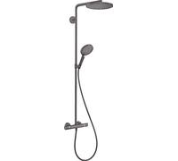 Sistema de ducha Raindance S 240 1jet, PowderRain, con termostato, EcoSmart+, de hansgrohe, 28825340, Color: Cromo negro cepillado