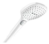 Hansgrohe Raindance Select E - Cabezal de ducha, 3 tipos de chorro, EcoSmart, blanco mate 28728700