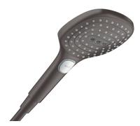 hansgrohe Raindance Select E ducha de mano 120, 3jet PowderRain EcoSmart, 28728340, Color: Cromo negro cepillado