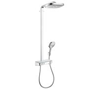 Hansgrohe Raindance Select E - Conjunto de ducha Showerpipe 300 con termostato ShowerTablet Select, 3 chorros, cromo 27127000