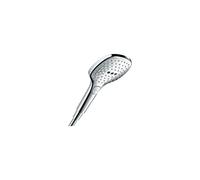 hansgrohe Raindance Select E - ducha de mano, alcachofa de ducha con 3 tipos de chorro, cabezal de ducha rectangular (⌀ 120 mm), con sistema antical, cromo, 26520000