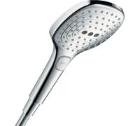 Hansgrohe Raindance Select E - Cabezal de ducha, 3 tipos de chorro, EcoSmart+, cromo 28729000