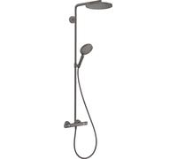 hansgrohe Raindance Select S 240 1jet P Tubo de ducha PowderRain con termostato, 27633340, Color: Cromo negro cepillado