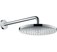 hansgrohe Raindance Select S 300 Ducha de techo de 2 chorros con brazo de ducha 390 mm, 27378000, Color: cromado
