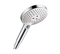 Hansgrohe Raindance Select S - Alcachofa de ducha 120, 3 chorros, EcoSmart, blanco/cromo 26531400