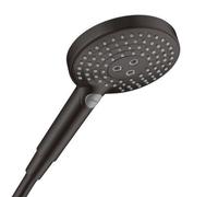 Hansgrohe alcachofa de ducha Raindance Select S 120 – 3 chorros, EcoSmart 9 l/min, negro mate
