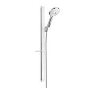 Hansgrohe Raindance Select S - Conjunto de ducha 120, 3 chorros, barra de ducha 90 cm, blanco/cromo 27648400