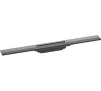 hansgrohe RainDrain Flex 56043340 - Juego completo de desagüe de ducha (700 cm, se puede acortar, canal cromado cepillado, 70 cm), color negro