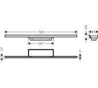 hansgrohe RainDrain Minimalistic conjunto prefabricado canal de ducha 700, 56219000