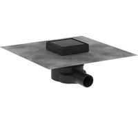 hansgrohe RainDrain Point kit completo desagüe puntual, 100x100, alicatable en la parte posterior, 56247670, Color: negro mate