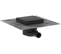 hansgrohe RainDrain Point set completo desagüe puntual, 150x150, alicatable en la parte posterior, 56249670, Color: negro mate
