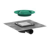Hansgrohe Desagüe de ducha RainDrain Spot cuadrado 15x15 cm acero inoxidable cepillado 56055800