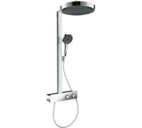 HANSGROHE Rainfinity, columna de ducha 360° con 1 chorro, incluye panel de control ShowerTablet 350, juego de ducha con termostato, diámetro de 36 cm, acabado cromado