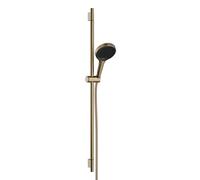 Hansgrohe Rainfinity - Conjunto de alcachofa de ducha, barra y flexo, 3 chorros,EcoSmart, bronce cepillado 28744140