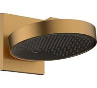 hansgrohe Rainfinity - rociador de ducha con brazo de ducha, ducha fija redondo (250 mm), cabezal de ducha lluvia con 1 tipo de chorro para conexión pared, bronce cepillado, 26226140