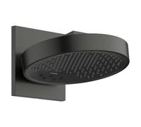hansgrohe Rainfinity - rociador de ducha max. 8 l/min (EcoSmart) con brazo de ducha, ducha fija redondo (250 mm), cabezal de ducha con 3 tipos de chorro, cromo negro cepillado, 26233340