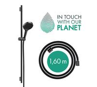 Hansgrohe Conjunto ducha Rainfinity – alcachofa, barra y manguera, 3 chorros, cromo negro cepillado