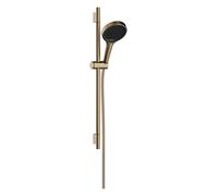 Hansgrohe Rainfinity - Conjunto de alcachofa de ducha, barra y flexo, 3 chorros,EcoSmart, bronce cepillado 28746140