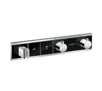 Hansgrohe RainSelect - Grifo de ducha termostático empotrado, para 2 salidas, negro/cromo 15355600