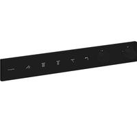 hansgrohe RainSelect, termostato para ducha empotrado , grifo ducha con botón de seguridad (SafetyStop) a 40 °C, termostato rectangular , mezclador para 5 funciones, negro mate