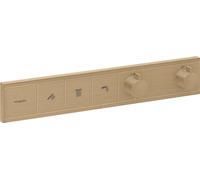 hansgrohe RainSelect, termostato para ducha empotrado , grifo ducha con botón de seguridad (SafetyStop) a 40 °C, termostato rectangular , mezclador para 3 funciones, bronce cepillado