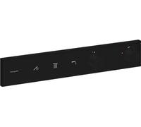 hansgrohe RainSelect, termostato para ducha empotrado , grifo ducha con botón de seguridad (SafetyStop) a 40 °C, termostato rectangular , mezclador para 3 funciones, negro mate