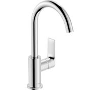 hansgrohe Rebris E mezclador monomando de lavabo 210 con caño giratorio y juego de desagüe, proyección de 154 mm, 72576000, Color: cromado
