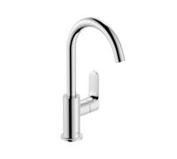 hansgrohe Rebris S mezclador monomando de lavabo 210, caño giratorio, con juego de desagüe, proyección de 154 mm, 72536000, Color: cromado