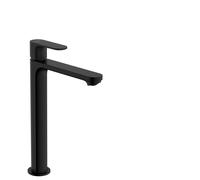 hansgrohe Rebris S mezclador monomando de lavabo 240 CoolStart, juego de desagüe, proyección de 169 mm, 72580670, Color: negro mate
