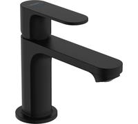 Hansgrohe Grifo de lavabo Rebris S 80 – Agua fría – Sin vaciador – Negro mate – Proyección 121 mm