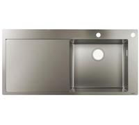 Hansgrohe S71 S717-F450: Fregadero empotrado de 450 mm con zona de escurrimiento a la izquierda, acero inoxidable