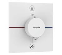 Hansgrohe ShowerSelect Comfort E - Grifo termostático empotrado, para 2 aparatos, blanco mate 15578700