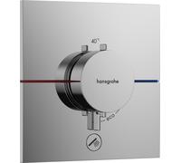 hansgrohe ShowerSelect Comfort E termostato, empotrado, 1 consumidor, una salida adicional, roseta cuadrada, 15575000, Color: cromado