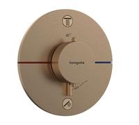 Hansgrohe ShowerSelect Comfort - Grifo termostático empotrado para 2 aparatos, bronce cepillado 15554140