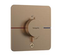 hansgrohe ShowerSelect Comfort Q termostato, empotrado, 1 consumidor, una salida adicional, roseta Soft Egde, 15589140, Color: Bronce cepillado