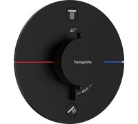 termostato hansgrohe ShowerSelect Comfort S, empotrado, 2 consumidores, roseta redonda, con combinación de fusibles, 15556670, Color: negro mate
