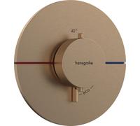 Termostato hansgrohe ShowerSelect Comfort S, empotrado, 1 consumidor, roseta redonda, 15559140, Color: Bronce cepillado