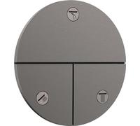 Válvula hansgrohe ShowerSelect Comfort S, empotrada, 3 consumidores, roseta redonda, 15558340, Color: Cromo negro cepillado